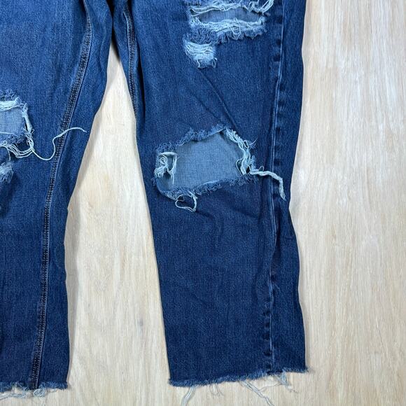 Old Navy High Rise Slouchy Straight Distressed Casual Denim Jeans Plus Size 18 - Picture 3 of 15